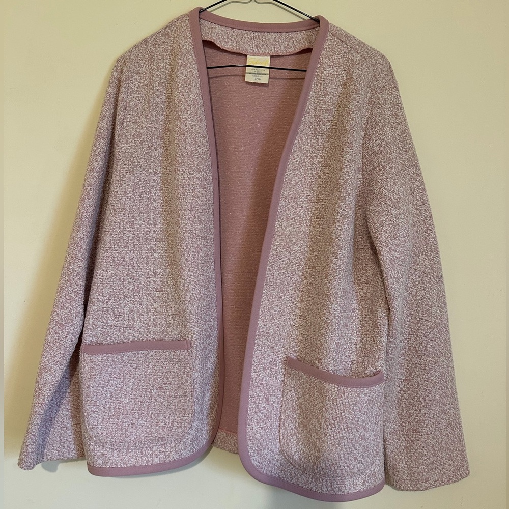 Stylecraft Women's Pink/Purple Open-Front Sweater 15/16